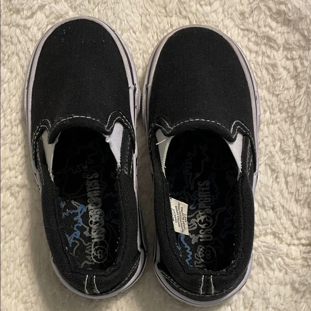 Classic Black Kids Slip-On Sneakers - Picture 1 of 3